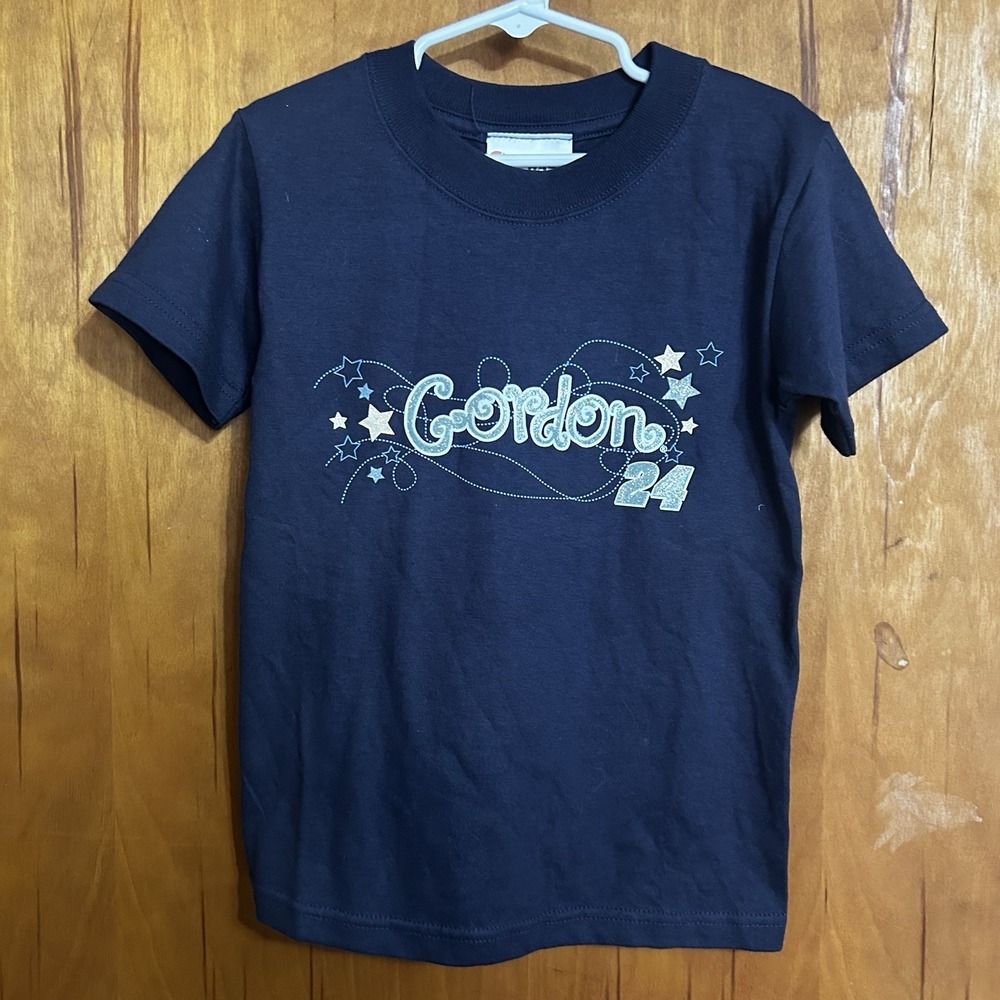 Chase Authentics Jeff Gordon #24 NASCAR T-Shirt‎ Youth XS 2-4 Navy Glitter NWT